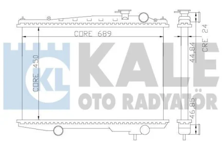 Радіатор охолодження двигуна (паяний) Nissan Navara D22 (97-) KALE OTO RADYATOR Kale 362700