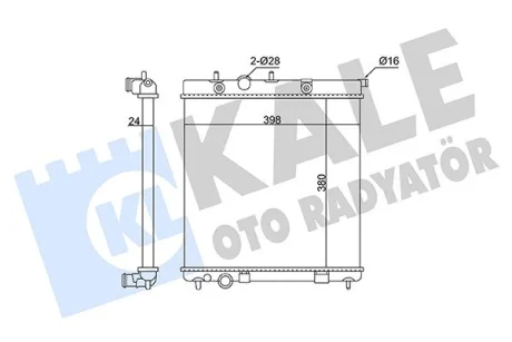 Радиатор охлаждения двигателя Citroen C3 II (09-), DS3 (09-)/Peugeot 207 (07-), Kale 362805