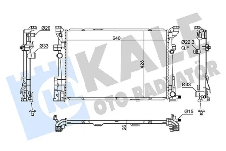 Радіатор охолодження двигуна (паяний) MB A-Class (13-), B-Class (12-)/Infiniti Q30 (15-) 7 speed DCT KALE OTO RADYATOR Kale 362885