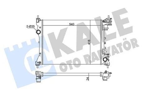 Радиатор охлаждения двигателя Fiat Doblo (09-)/Opel Combo (12-) 1.4i KA Kale 363070