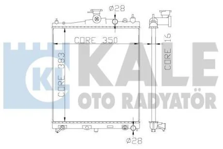 Радіатор охолодження двигуна (паяний) Nissan Micra (03-), Note (04-) АКПП 1.2i, 1.4i, 1.6i KALE OTO RADYATOR Kale 363200