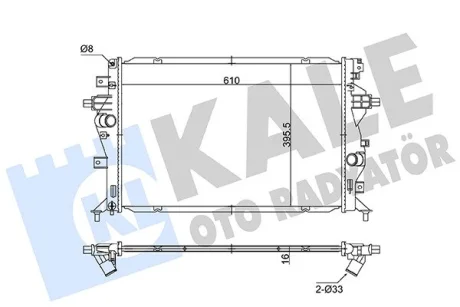 Радіатор охолодження двигуна (паяний) Hyundai Ioniq (16-)/KIA Ceed (18-), Niro (16-) 1.6 GDi Hybrid KALE OTO RADYATOR Kale 363270