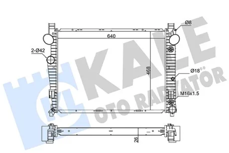 Радіатор охолодження двигуна (паяний) MB S-Class W220 (98-) 2.8i, 3.2i KALE OTO RADYATOR Kale 363535