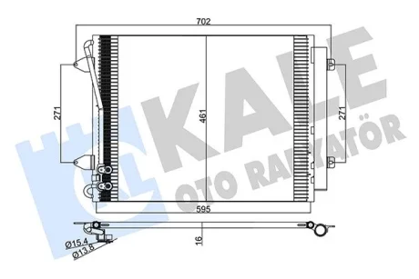Радіатор кондиціонера Volkswagen CC, Passat, Passat Alltrack KALE OTO RADYATOR Kale 376100