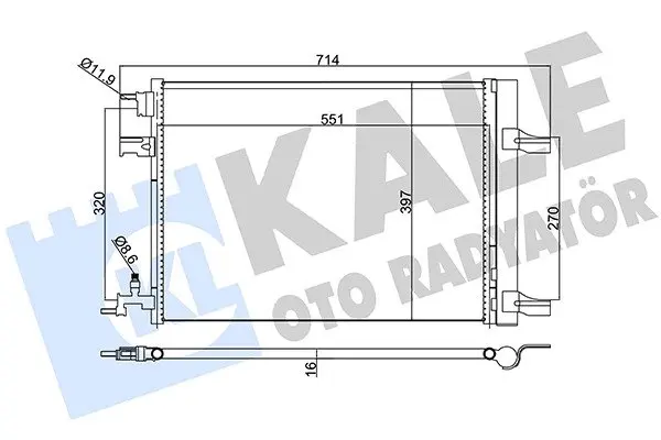 Радіатор кондиціонера Chevrolet Cruze, Orlando, Opel Astra J, Astra J Gtc KALE OTO RADYATOR Kale 391100 (фото 1)