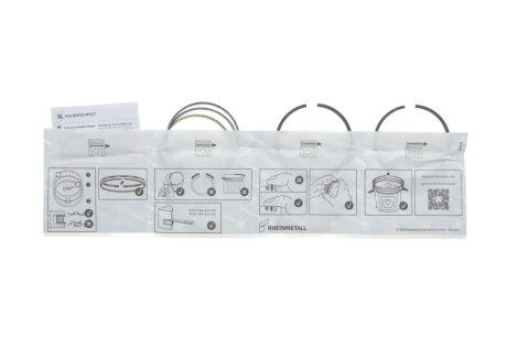 Кольца поршневые, комплект на 1 цилиндр. PEUGEOT 106,205,306,309,405 1,4 -96 KOLBENSCHMIDT 800043911000