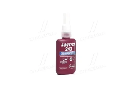 Фіксатор різьби LOCTITE 243 (синій) 50 мл (середньої фіксації), макс. діаметр різьби М36 Loctite 1335863