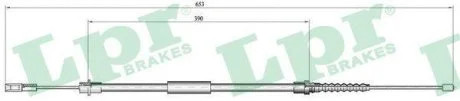 Трос ручного тормоза LPR C0645B