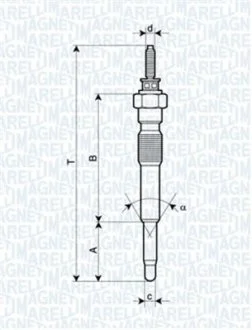 Свеча накаливания MAGNETI MARELLI 062900068304