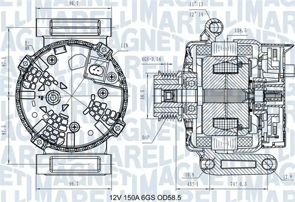 Генератор MAGNETI MARELLI 063731546110 (фото 1)