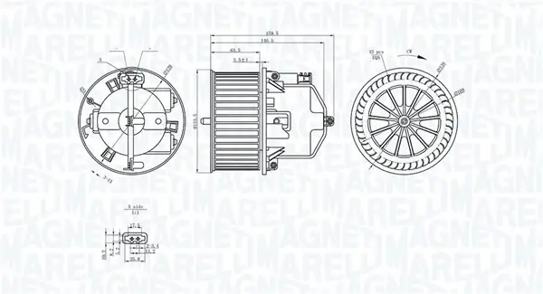 Вентилятор салону MAGNETI MARELLI 069412352010 (фото 1)