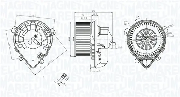 Вентилятор салону MAGNETI MARELLI 069412403010 (фото 1)