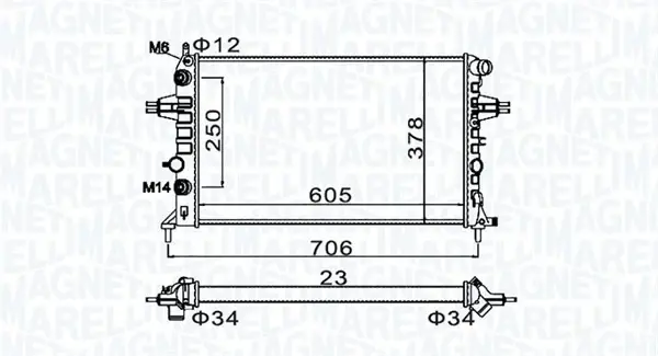 Радіатор системи охолодження MAGNETI MARELLI 350213158200 (фото 1)