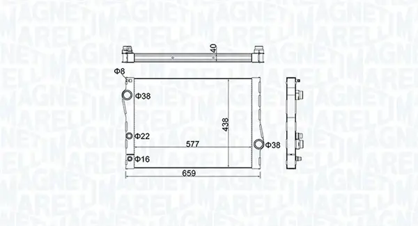 Радіатор системи охолодження MAGNETI MARELLI 350213163500 (фото 1)