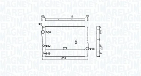 Радиатор системы охлаждения MAGNETI MARELLI 350213163500