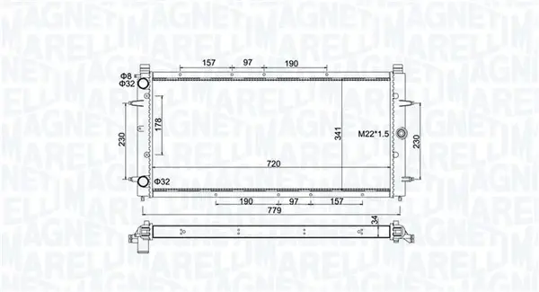 Радіатор двигуна MAGNETI MARELLI 350213174600 (фото 1)