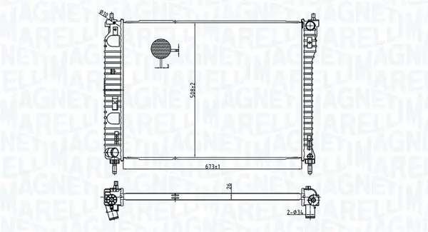 Радіатор двигуна MAGNETI MARELLI 350213179800 (фото 1)