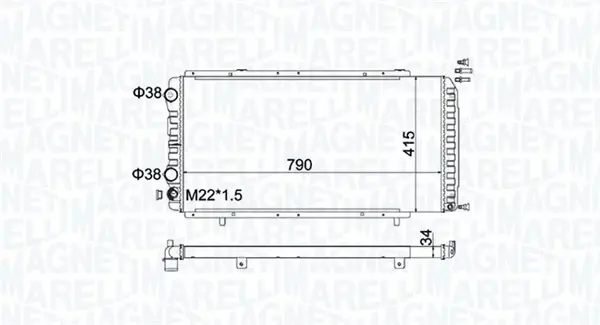 Радіатор двигуна MAGNETI MARELLI 350213180900 (фото 1)