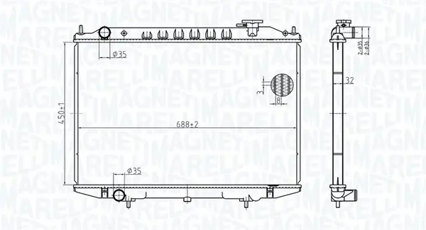 Радіатор двигуна MAGNETI MARELLI 350213183500 (фото 1)
