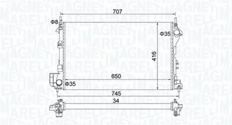 Радиатор системы охлаждения MAGNETI MARELLI 350213195700