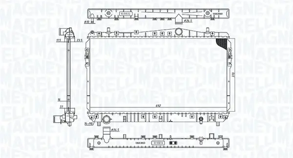 Радіатор двигуна MAGNETI MARELLI 350213197600 (фото 1)
