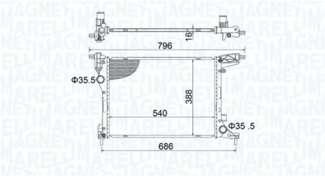 Радіатор двигуна MAGNETI MARELLI 350213203700