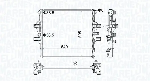 Радіатор двигуна MAGNETI MARELLI 350213204700 (фото 1)