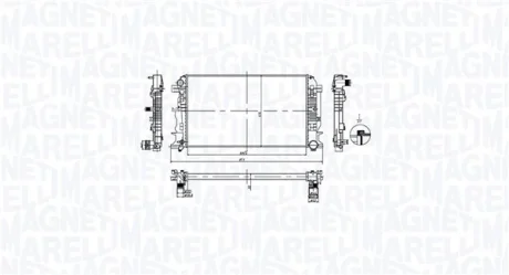 Радіатор двигуна MERCEDES SPRINTER 3,5-T (B906), SPRINTER 3,5-T (B907), SPRINTER 3,5-T (B907, B910), SPRINTER 3-T (B906), SPRINTER 3-T (B907), SPRINTER 3-T (B910, B907) 1.8-3.5 04.06-12.21 MAGNETI MARELLI 350213212600