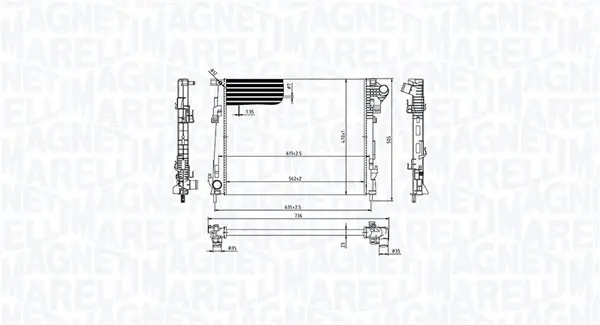 Радіатор двигуна MAGNETI MARELLI 350213213600 (фото 1)