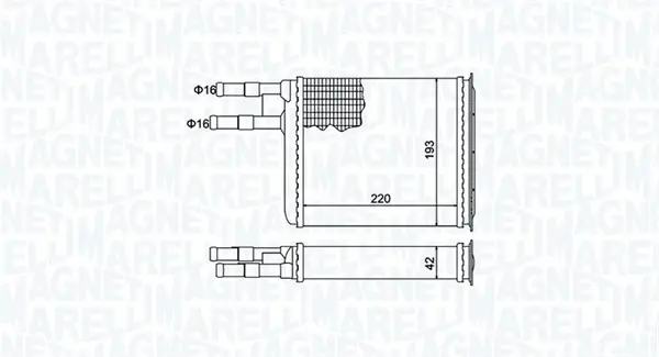 Радіатор пічки MAGNETI MARELLI 350218401000 (фото 1)