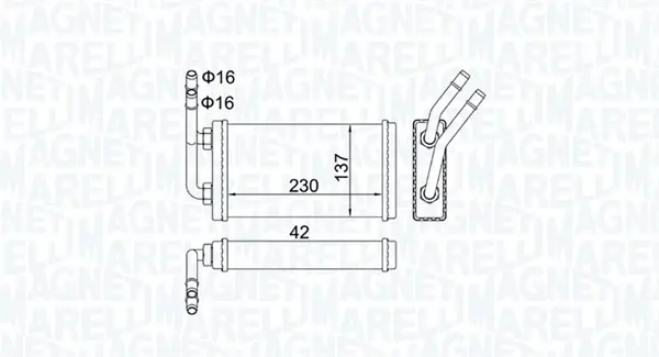 Радіатор пічки MAGNETI MARELLI 350218406000 (фото 1)