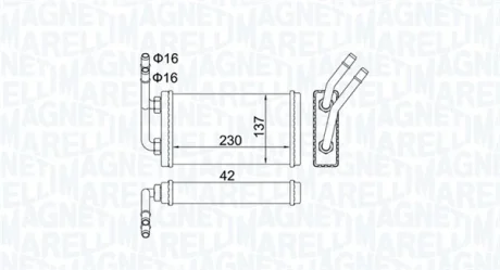 Радіатор пічки MAGNETI MARELLI 350218406000