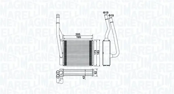 Радіатор пічки MAGNETI MARELLI 350218414000 (фото 1)