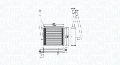 Радіатор пічки MAGNETI MARELLI 350218414000