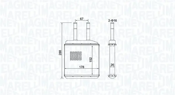 Радіатор нагрівача MAGNETI MARELLI 350218420000 (фото 1)