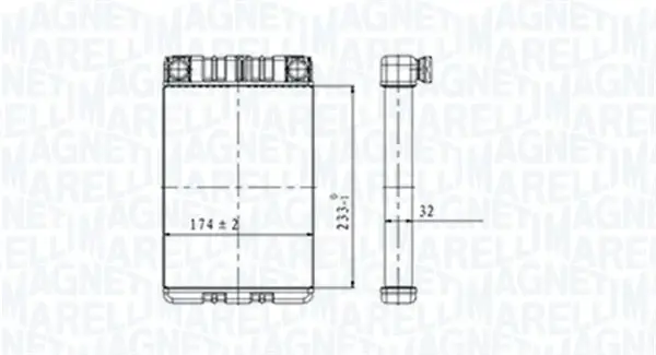 Радіатор пічки MAGNETI MARELLI 350218428000 (фото 1)