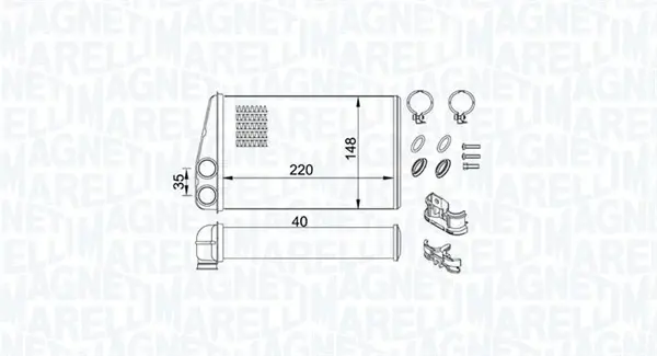 Радіатор нагрівача MAGNETI MARELLI 350218438000 (фото 1)