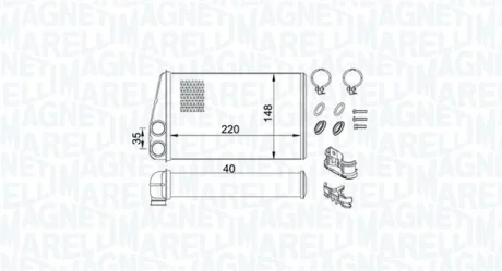 Радіатор нагрівача MAGNETI MARELLI 350218438000