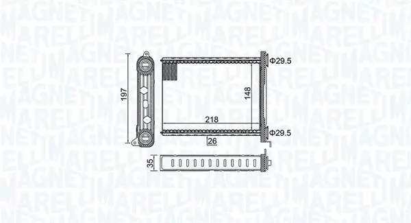Радіатор пічки MAGNETI MARELLI 350218464000 (фото 1)