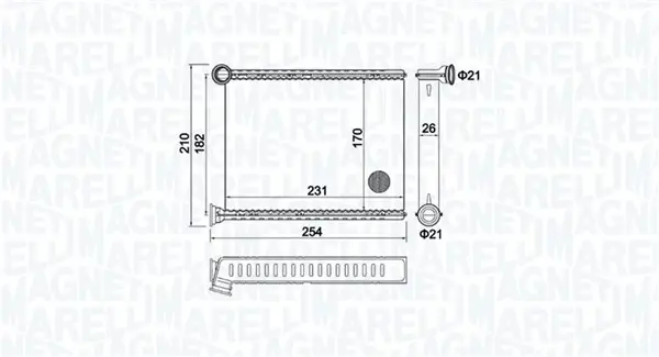 Радіатор пічки MAGNETI MARELLI 350218473000 (фото 1)