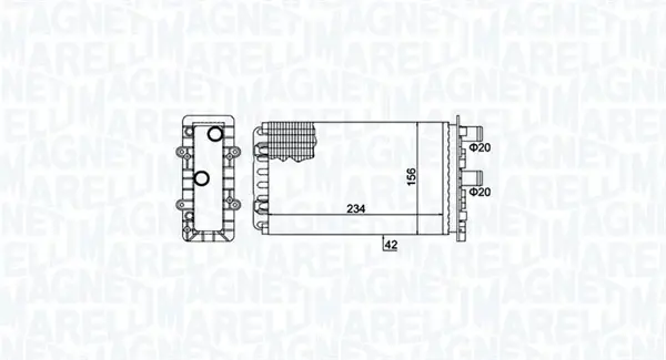 Радіатор пічки MAGNETI MARELLI 350218475000 (фото 1)