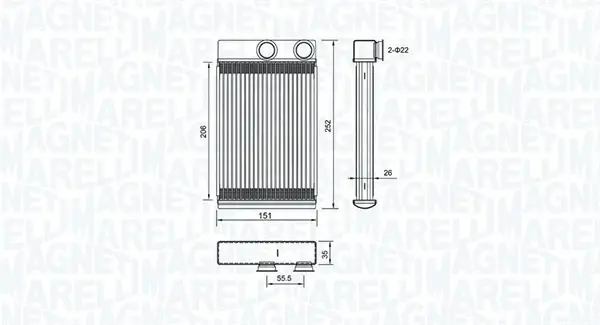 Радіатор пічки MAGNETI MARELLI 350218478000 (фото 1)