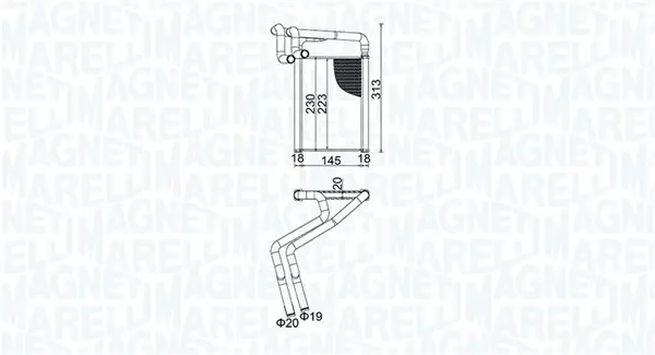 Радіатор пічки MAGNETI MARELLI 350218488000 (фото 1)