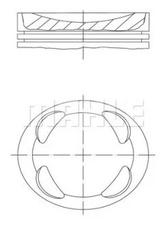 Поршень двигателя CITROEN /MINI (BMW) / PEUGEOT N12 B16 A / 5FK +0.50 MAHLE / KNECHT 081PI00104002