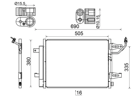 Радіатор кондиціонера MAHLE / KNECHT AC 509 000S (фото 1)