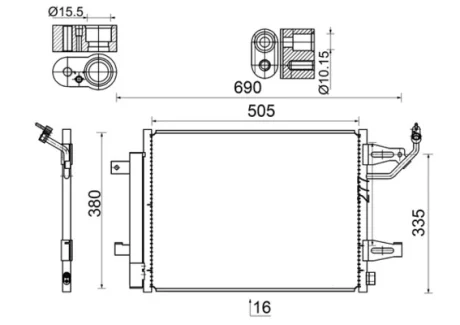 Радиатор кондиционера MAHLE / KNECHT AC 509 000S