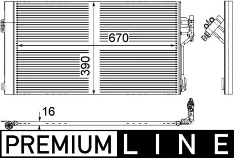 A_Радіатор кондиціонера MERCEDES W639 03- MAHLE / KNECHT AC761000P
