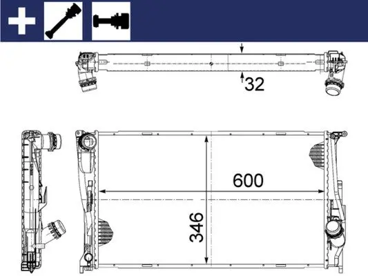 Радіатор системи охолодження MAHLE / KNECHT CR 1083 000S (фото 1)