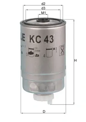 A_Фільтр паливний Mahle Iveco, знято з виробництва MAHLE / KNECHT KC43 (фото 1)
