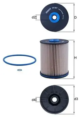 Фильтр топливный MAHLE / KNECHT KX567D (фото 1)